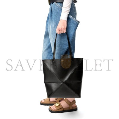 LOEWE MEDIUM PUZZLE FOLD TOTE IN SHINY CALFSKIN A657G50X01-1100 (31.5*25.5*14.5cm)